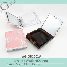 Retro & attraktive rechteckige kompakte Pulver Fall mit Spiegel AG-OB1001A, AGPM Kosmetikverpackungen, benutzerdefinierte Farben/Logo